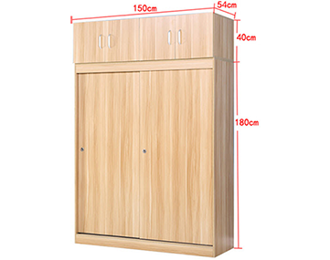 Tủ quần áo gỗ ép công nghiệp 1m5 GMDF06 cửa lùa hai cánh cùng hộc để đồ bốn cánh mở bản lề 150x120x52cm giá tốt nhất