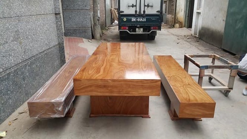 bàn ghế k3 gỗ hương xám đóng hộp 2m4