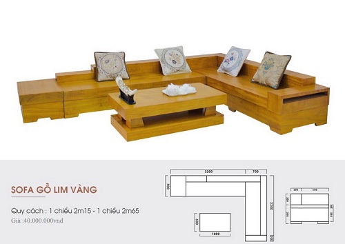 bàn ghế góc gỗ lim vàng 2m65 gỗ tấm tự nhiên