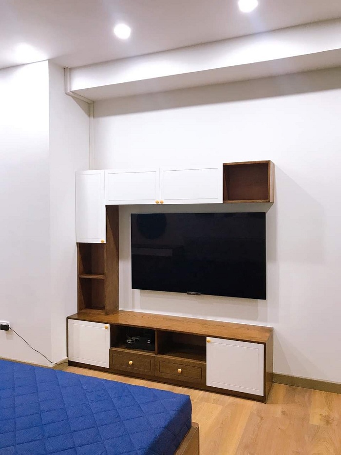 thiết kế Chung cư thanh bình căn hộ 3 phòng ngủ không gian phòng ngủ kệ tivi