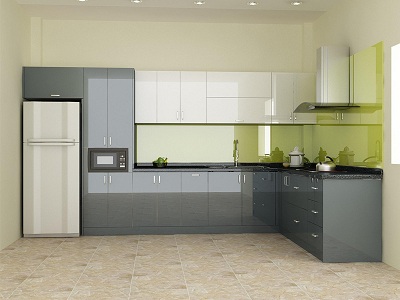 Tủ bếp cánh Acrylic thùng melamine