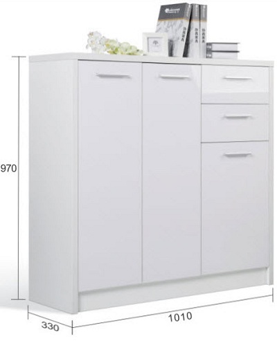 kích thước thực tế Tủ đựng giầy 1m gỗ MDF trắng GTG01