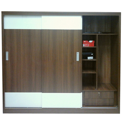 Tủ quần áo gỗ MDF 2m2 vân óc chó trắng GMDF43