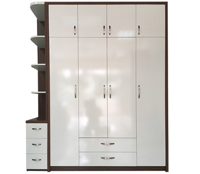 Tủ quần áo rộng 2m cao 2m45 kết hợp kệ trang trí