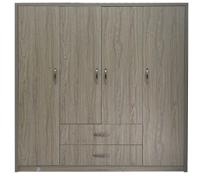 dáng tủ gỗ ép mdf công nghiệp 4 cánh phủ Melamie vân sồi