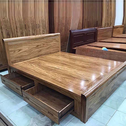 giường ngủ gỗ Hương Xám GN22 kích thước rộng 1m6 - 1m8 -2m