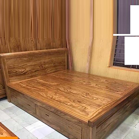 Giường ngủ gỗ hương xám hai ngăn kéo GN24 giá rẻ
