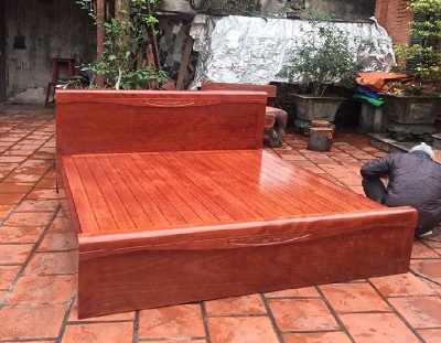 giường ngủ gỗ xoan đào dát phản giá rẻ