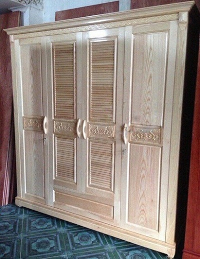 Tủ đựng quần áo gỗ Sồi Nga 4 cánh giá rẻ tại Hà Nội GTQA28, Rộng 2m - Cao 2m1 - Sâu 0.60m giá rẻ