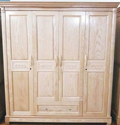 Tủ đựng quần áo gỗ Sồi 4 cánh giá rẻ tại Hà Nội GTQA27, Rộng 2m giá rẻ