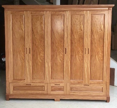 Tủ quần áo 3 buồng gỗ đinh hương loại 5 cánh