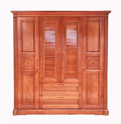 Tủ đựng quần áo gỗ Xoan Đào 3 buồng tại Hà Nội GTQA22, Cao 210cm – Ngang 193cm – Sâu 60cm.