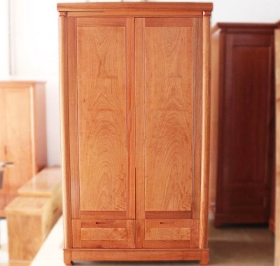 Tủ đựng quần áo gỗ Xoan Đào 2 cánh giá rẻ tại Hà Nội GTQA33, Rộng 1,08m - Cao 2m1 - Sâu 0.60m.