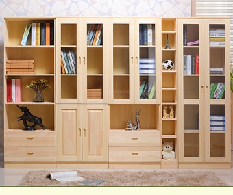 Kệ sách tủ đa năng gỗ cao su nhiều bộ