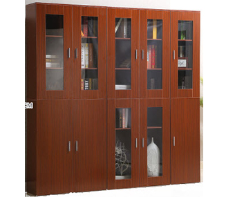 Tủ tài liệu văn phòng gỗ MDF mầu nâu rộng 200cm