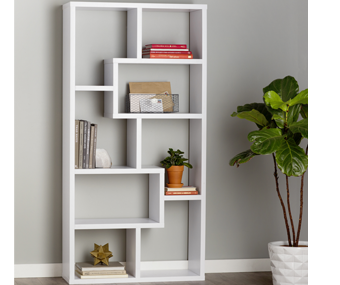 kệ sách treo tường màu trắng rộng 90cm cao 1m8 sâu 24cm