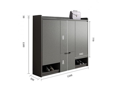 thiết kế thiết kế Tủ giày màu xám đa năng có ghế ngồi rộng 1m2