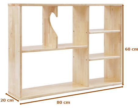 Kệ sách treo tường gỗ cao su rộng 80cm giá rẻ