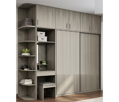 tủ quần áo gỗ công nghiệp 240cmx240cmx55cm màu ghi xám