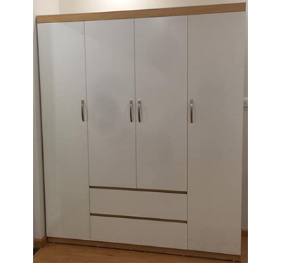 Tủ quần áo gỗ ép kích thước rộng 1m6 cao 2m sâu 52cm cao cấp mầu trắng