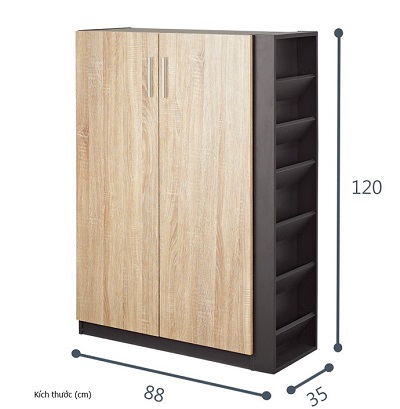 thiết kế Tủ giày màu xám đa năng gỗ công nghiệp rộng 1m2