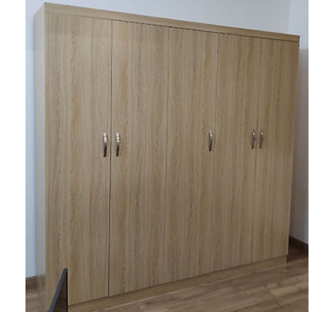 Tủ quần áo gỗ ép công nghiệp giá rẻ 5 cánh kích thước 2mx2mx52cm giá rẻ
