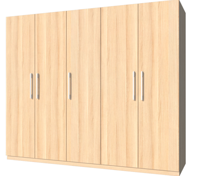 Tủ quần áo gỗ ép vân hồng giá rẻ 5 cánh mở bản lề