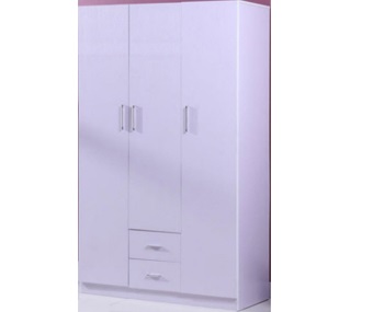 Tủ quần áo gỗ ép 1m2 mầu trắng thiết kế 3 cánh