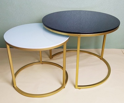 Bàn sofa mặt kính cường lực đen trắng kết hợp