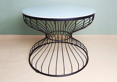 Bàn trà phòng khách kính trắng kích thước đường kính 60cm cao 45cm giá rẻ