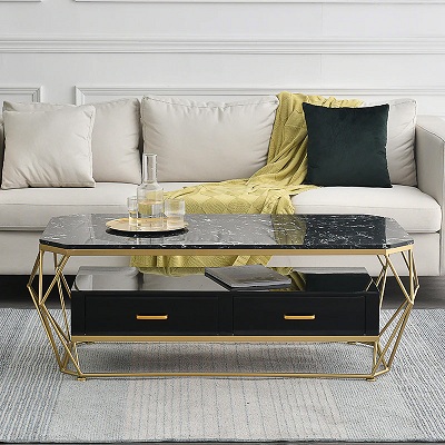 Bàn sofa hình lục giác khung sắt sơn tĩnh điện