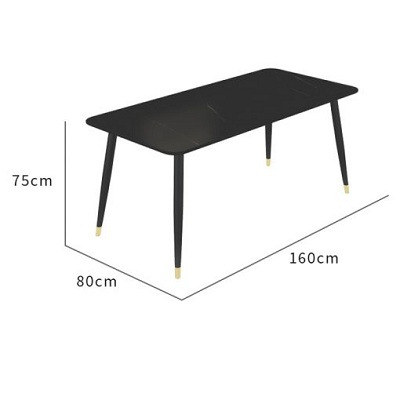thiết kế Bàn ăn mặt đá đen cẩm thạch kích thước dài 1m2 rộng 70cm cao 75 cm