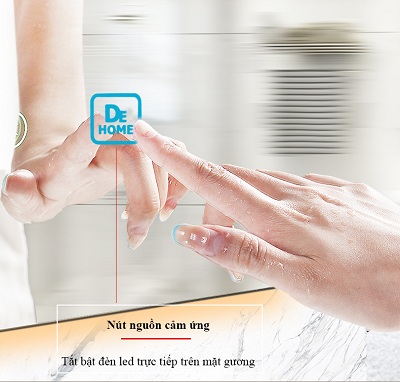 nút nguồn cảm ứng bật mở gương trang trí nội thất