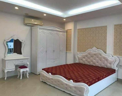 Combo nội thất phòng ngủ tân cổ điển vai giường nữ hoàng bọc nỉ