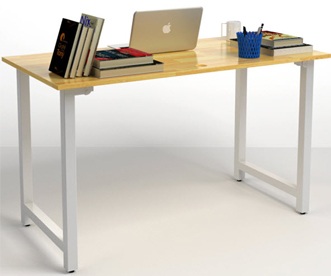 Bàn làm việc chân sắt và mặt bàn gỗ cao su rộng 120cm