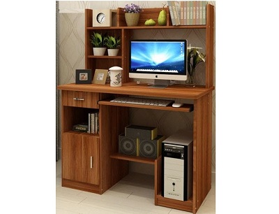 Bàn học máy tính giá sách lửng BHV24 kích thước Rộng 1m x Cao 1m35
