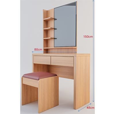 Bàn phấn gỗ ép công nghiệp 80cm BP13 kích thước Rộng 80 cm 2 ngăn