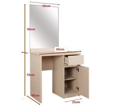 Bàn phấn trang điểm gương lật gỗ ép 60cm BP17 1 x Bàn tủ trang điểm