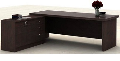 Bàn trưởng phòng chữ L BHV11 Rộng 1600mm 3 ngăn kéo và 2 ngăn phụ