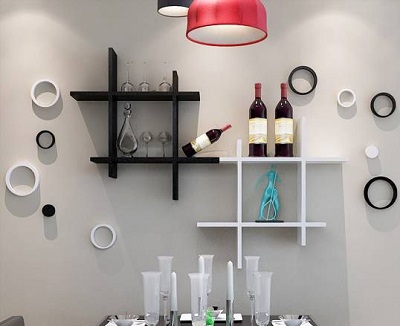Kệ nghệ thuật dấu thăng đen trắng KTV61 Gỗ MFC Trắng, đen 4 thanh 60