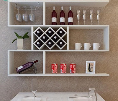 Kệ rượu treo tường ziczac đa năng KR01 kích thước Dài 160cm Gỗ MDF