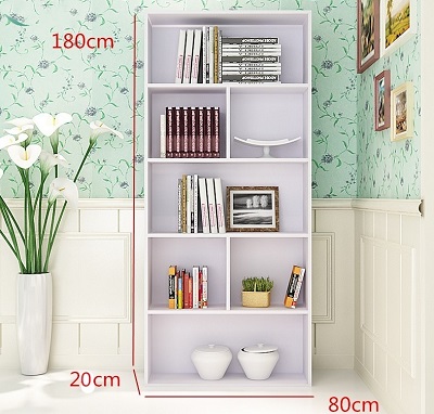 Kệ sách đứng nhiều ngăn gỗ ép công nghiệp KTV55 Gỗ MFC Trắng, đen