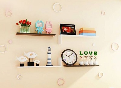 Kệ treo tường thanh ngang kết hợp chữ L KTV64 Gỗ công nghiệp giá rẻ