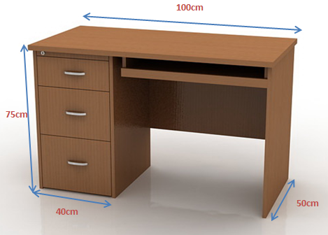 Bàn làm việc gỗ ép 1m