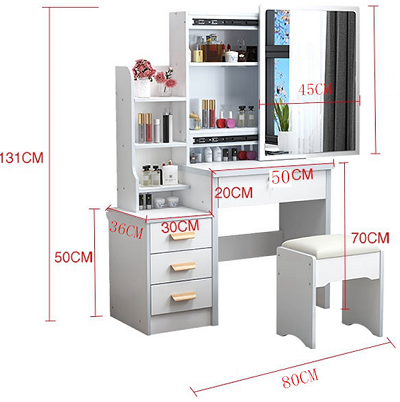 Thiết kế chi tiết bàn trang điểm cánh trượt