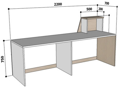 Thiết kế bàn quầy lễ tân gỗ ép mdf giá rẻ