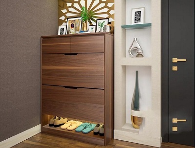 Tủ giầy thông minh sang trọng hiện đại 2 cánh lật có ngăn kéo kích thước 80cm cao 120cm sâu 30cm