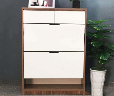 Tủ giầy thông minh 2 cánh lật có ngăn kéo phụ hiện đại