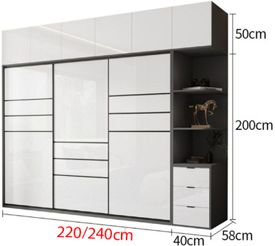 Tủ quần áo 3 cánh cửa lùa 2m4