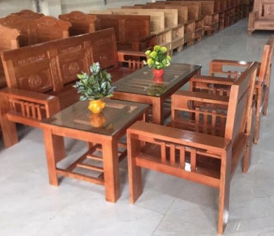 Bộ bàn ghế gỗ sồi phòng khách 1m8 BGG09 dài 180 cm chất liệu Gỗ sồi
